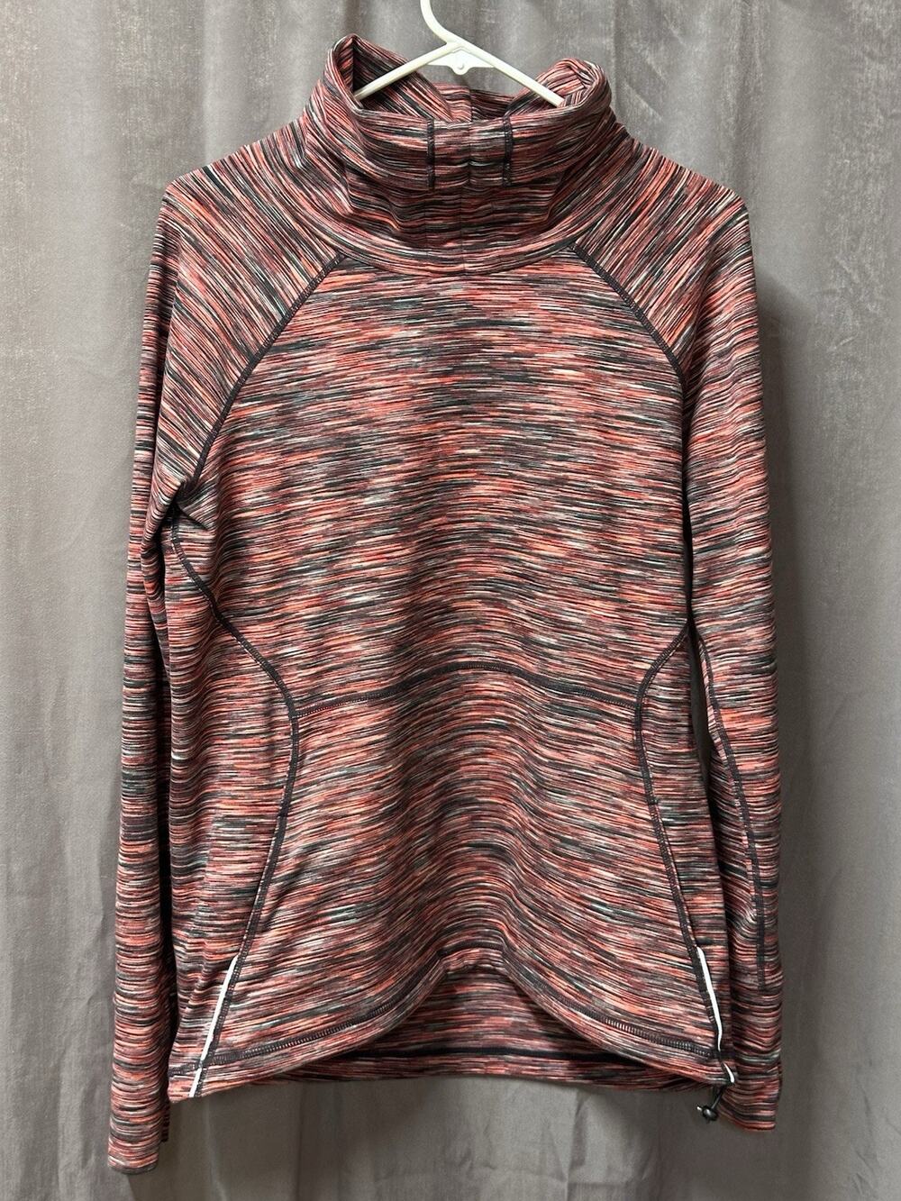 Womens Sweaty Betty Turtle Neck Pullover Sweatshirt Active Wear Pink Black SZ M